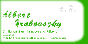 albert hrabovszky business card